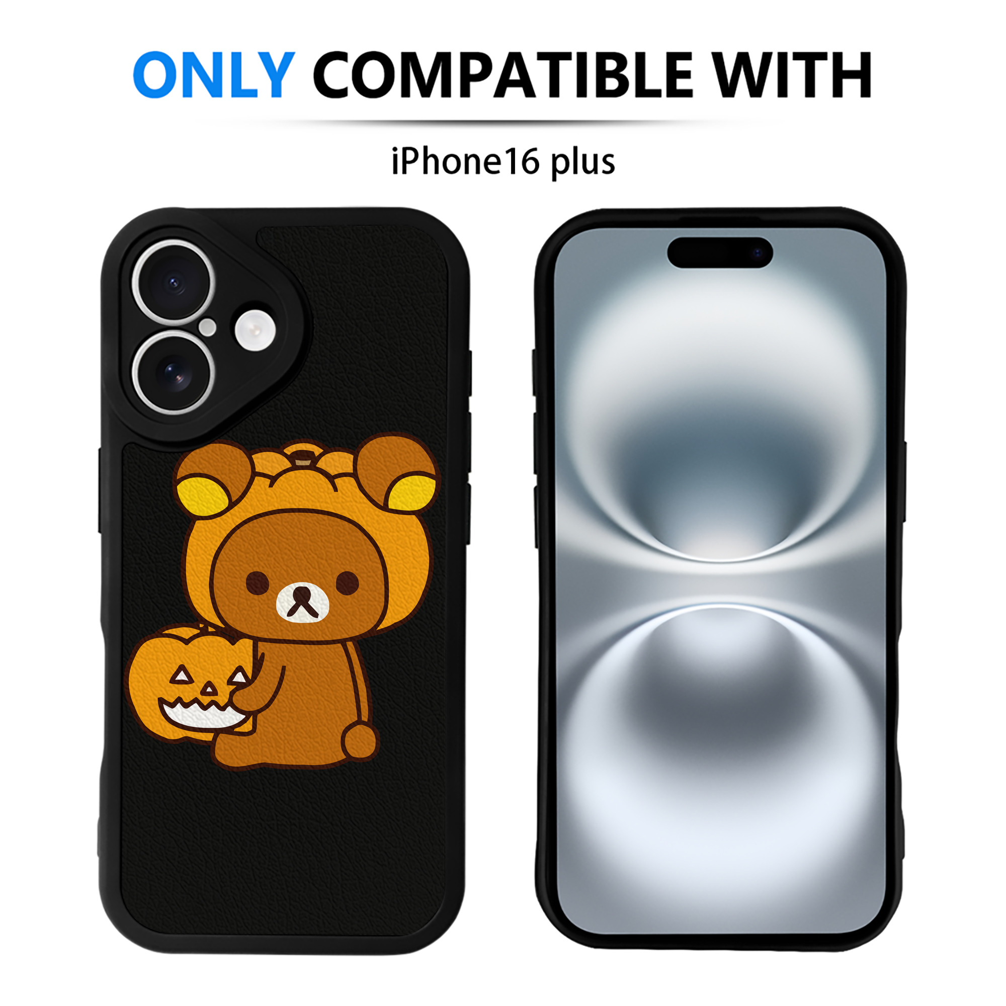 （画像用） リラックマ リラックマ キイロイトリ Rilakkuma Korilakkuma Kiiroitori 【iPhone 16シリーズ対応】シリコンスマホケース（レザー調） 材質：シリコン